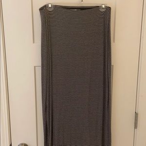 Black and white stripe maxi skirt